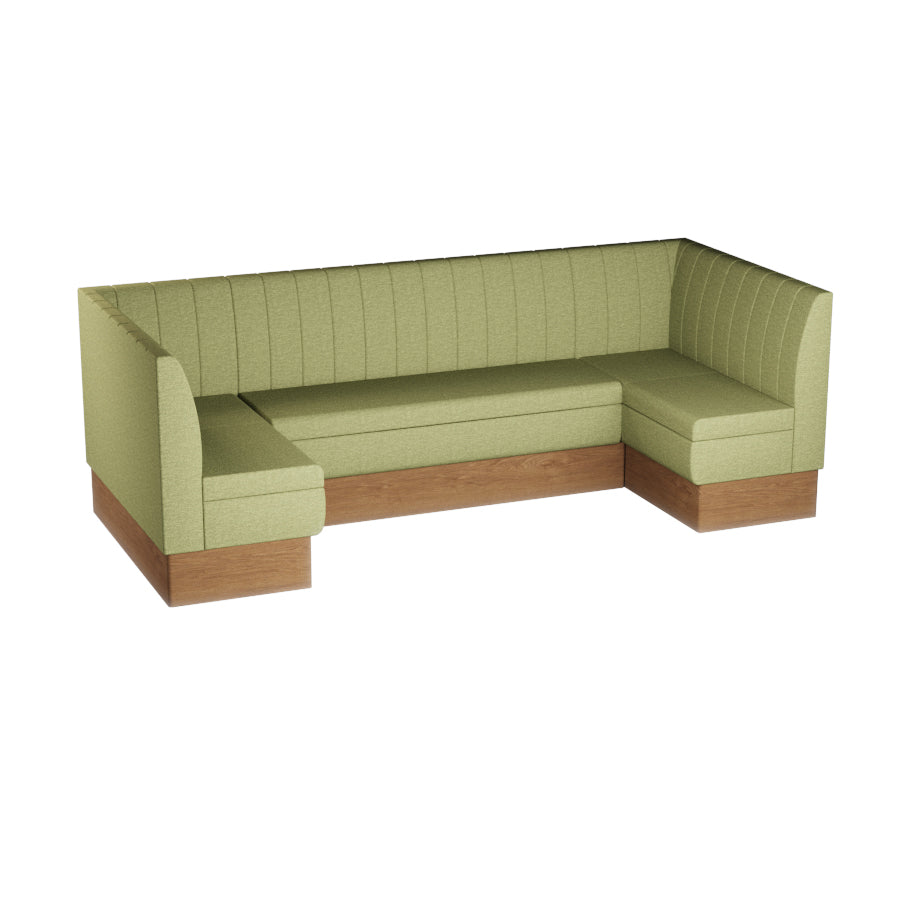 Large U-Shaped Booth Set - Fluted Back