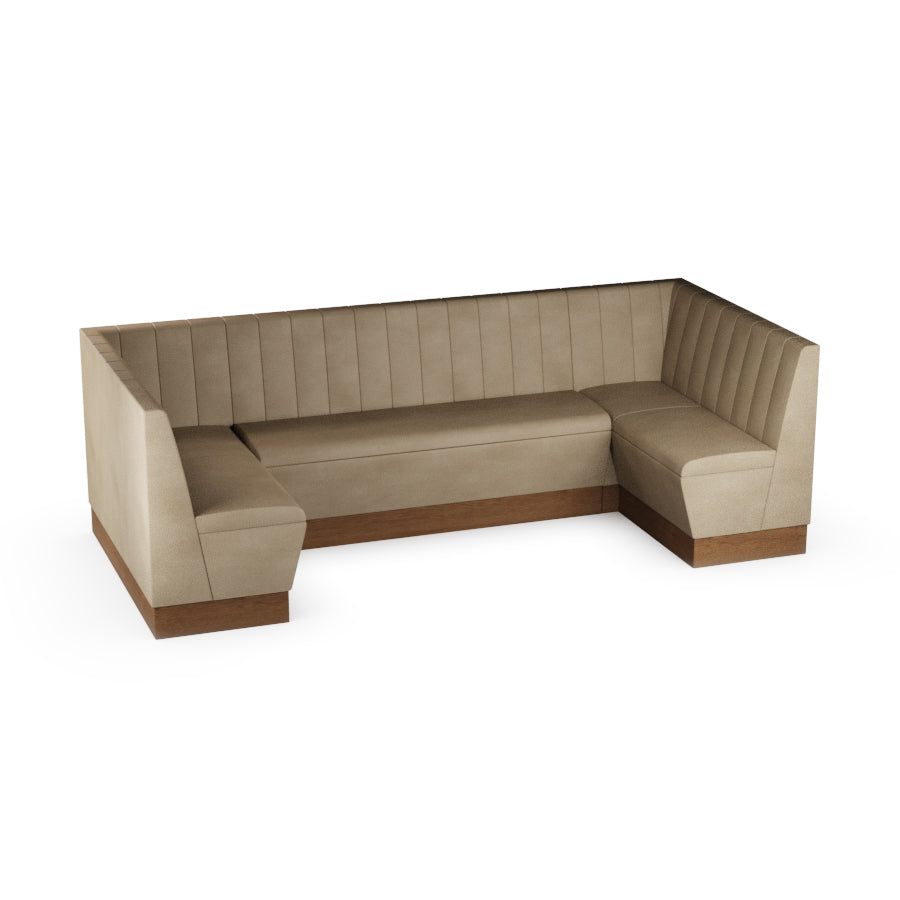 Large U-Shaped Booth Set - Fluted Back