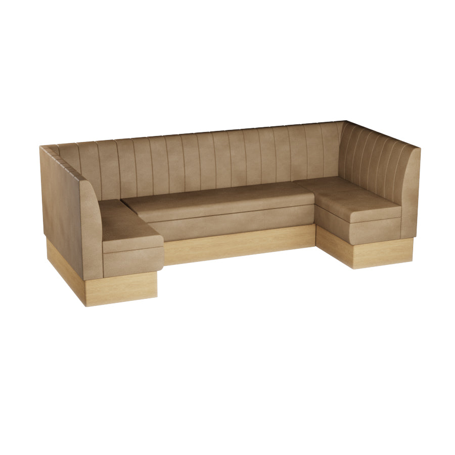 Large U-Shaped Booth Set - Fluted Back