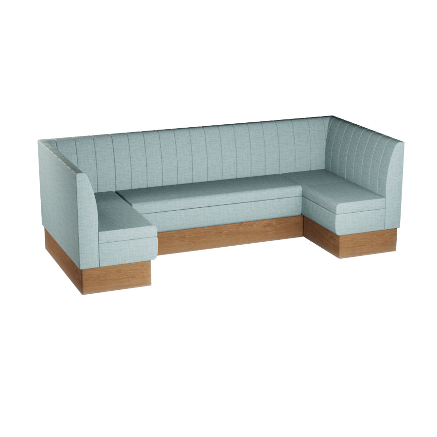 Large U-Shaped Booth Set - Fluted Back