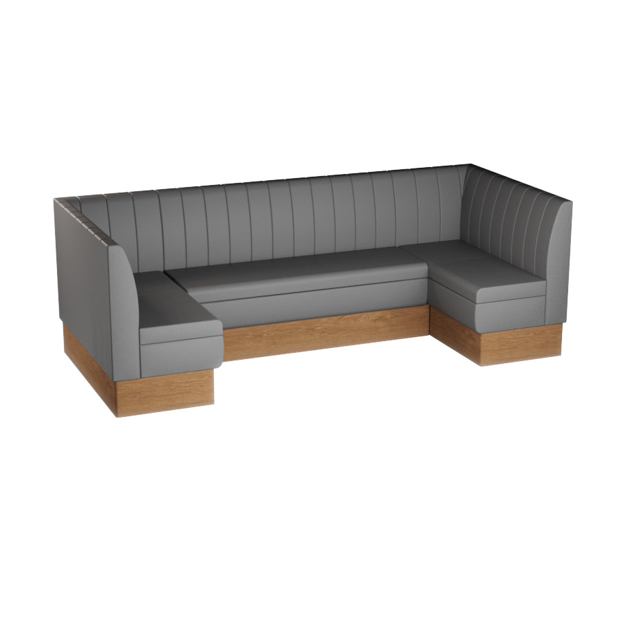 Large U-Shaped Booth Set - Fluted Back