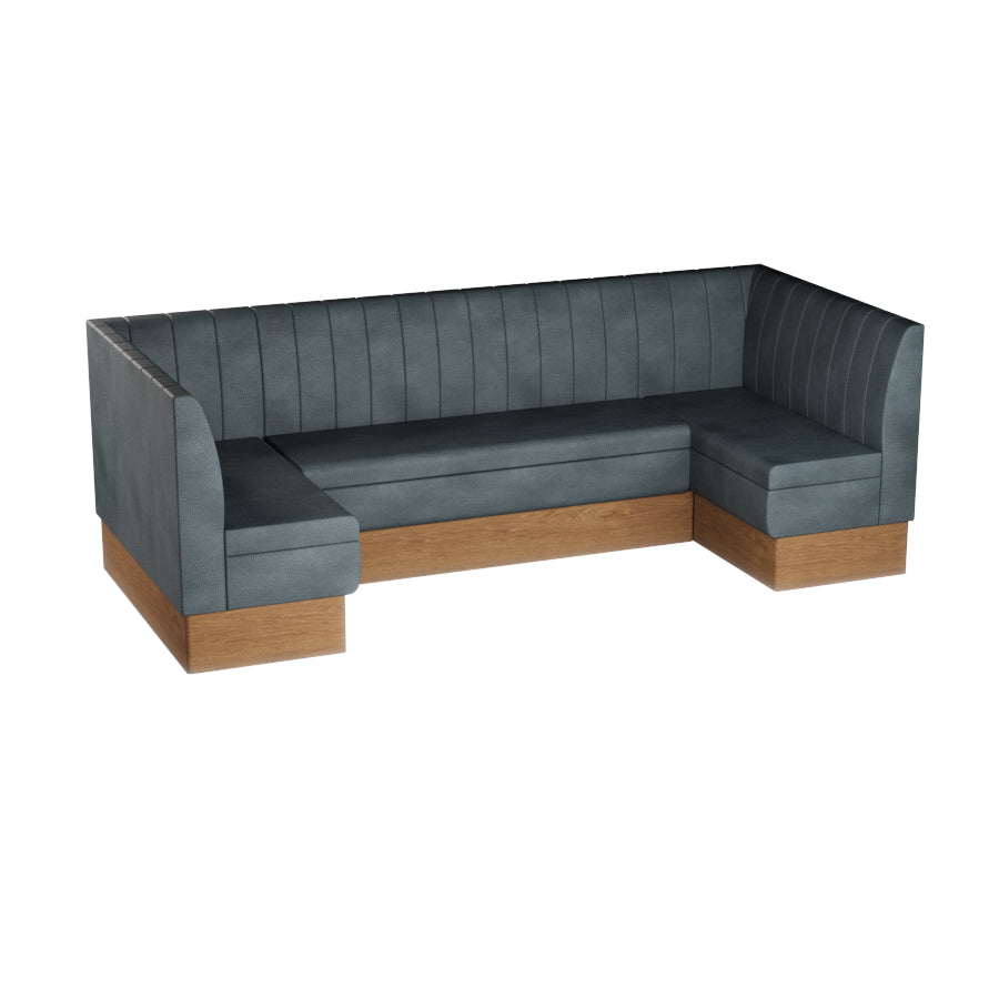 Large U-Shaped Booth Set - Fluted Back