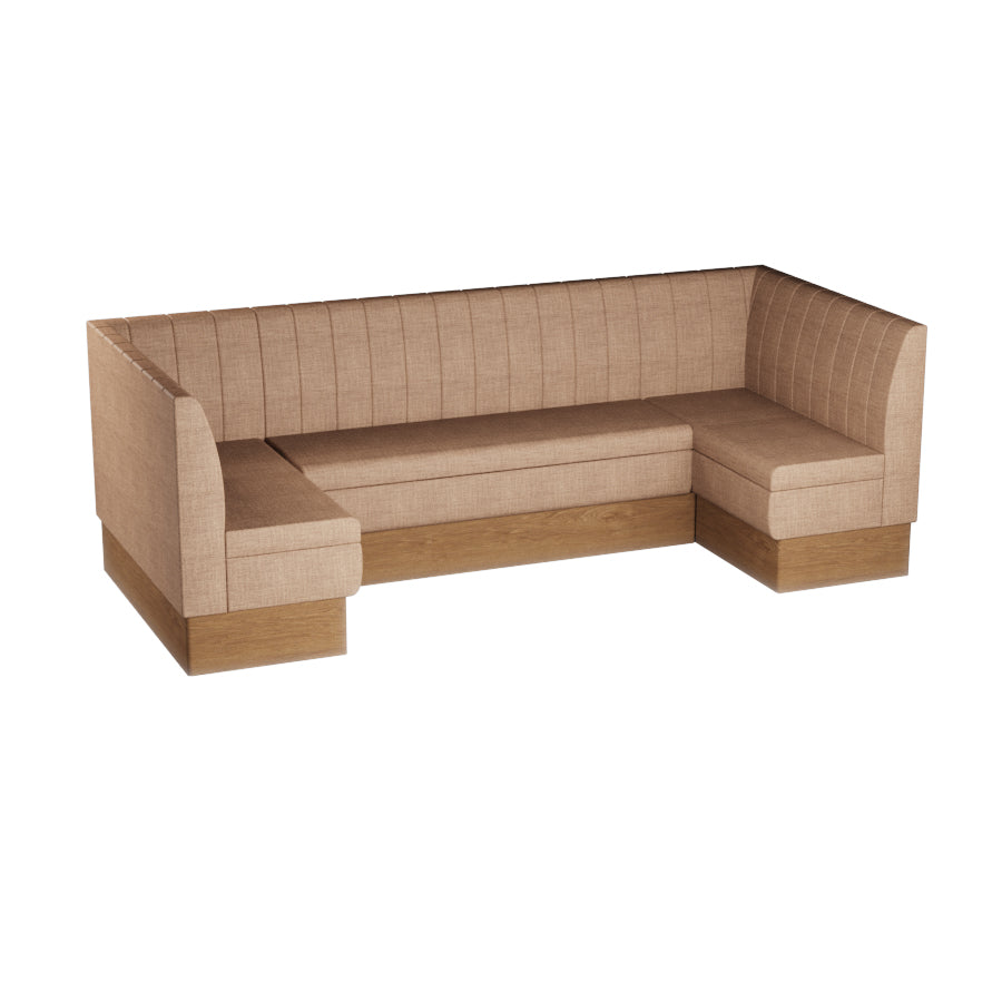 Large U-Shaped Booth Set - Fluted Back