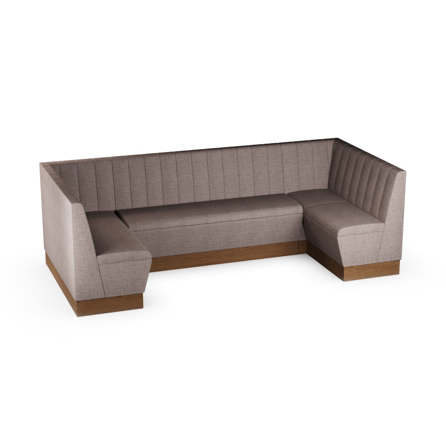 Large U-Shaped Booth Set - Fluted Back