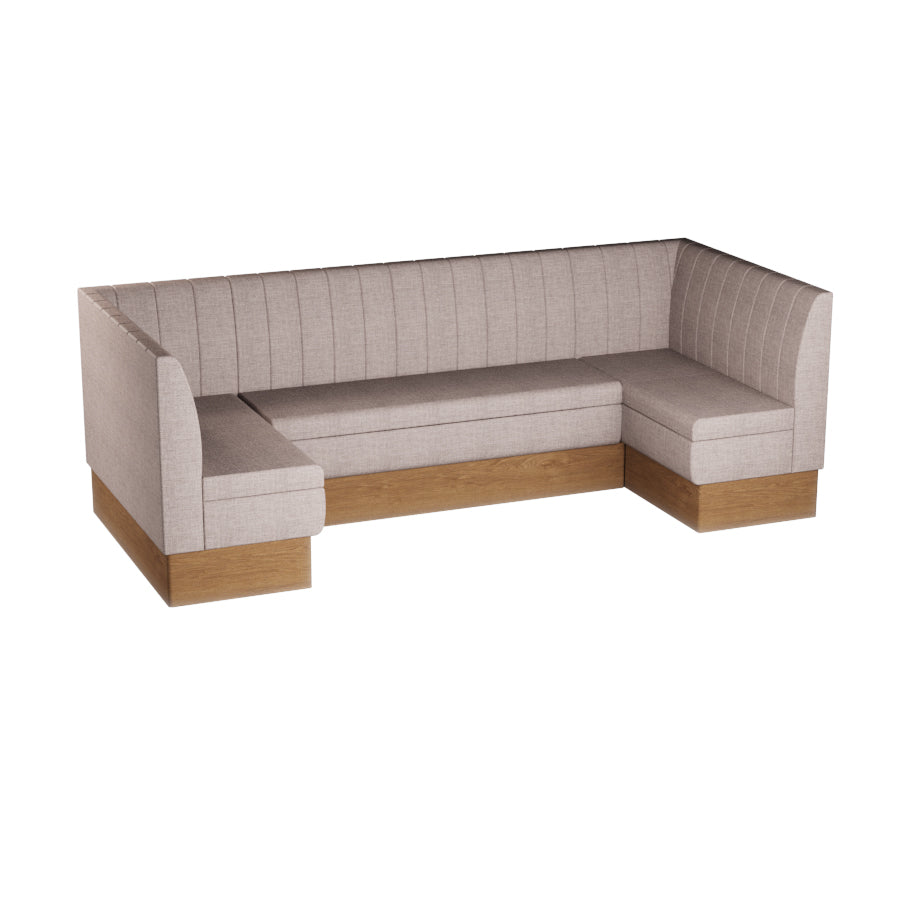 Large U-Shaped Booth Set - Fluted Back