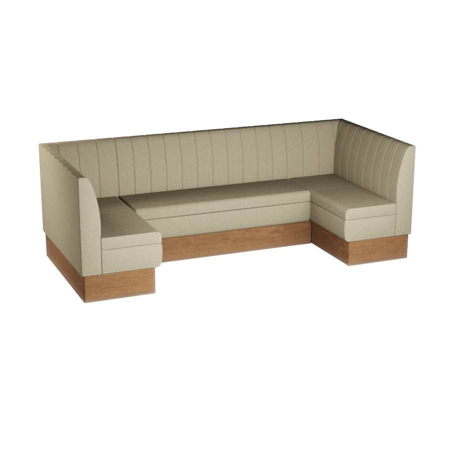 Large U-Shaped Booth Set - Fluted Back
