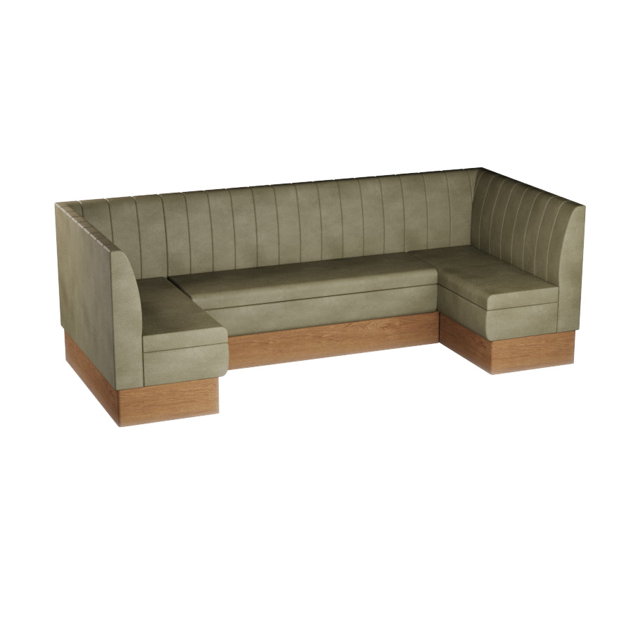 Large U-Shaped Booth Set - Fluted Back