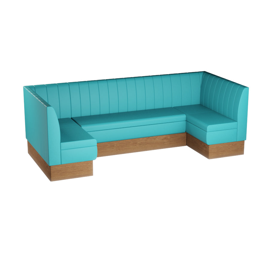 Large U-Shaped Booth Set - Fluted Back