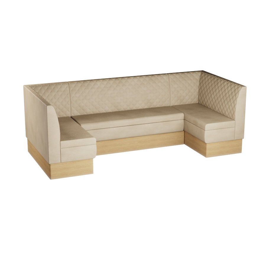 Large U-Shaped Booth Set - Quilted Back