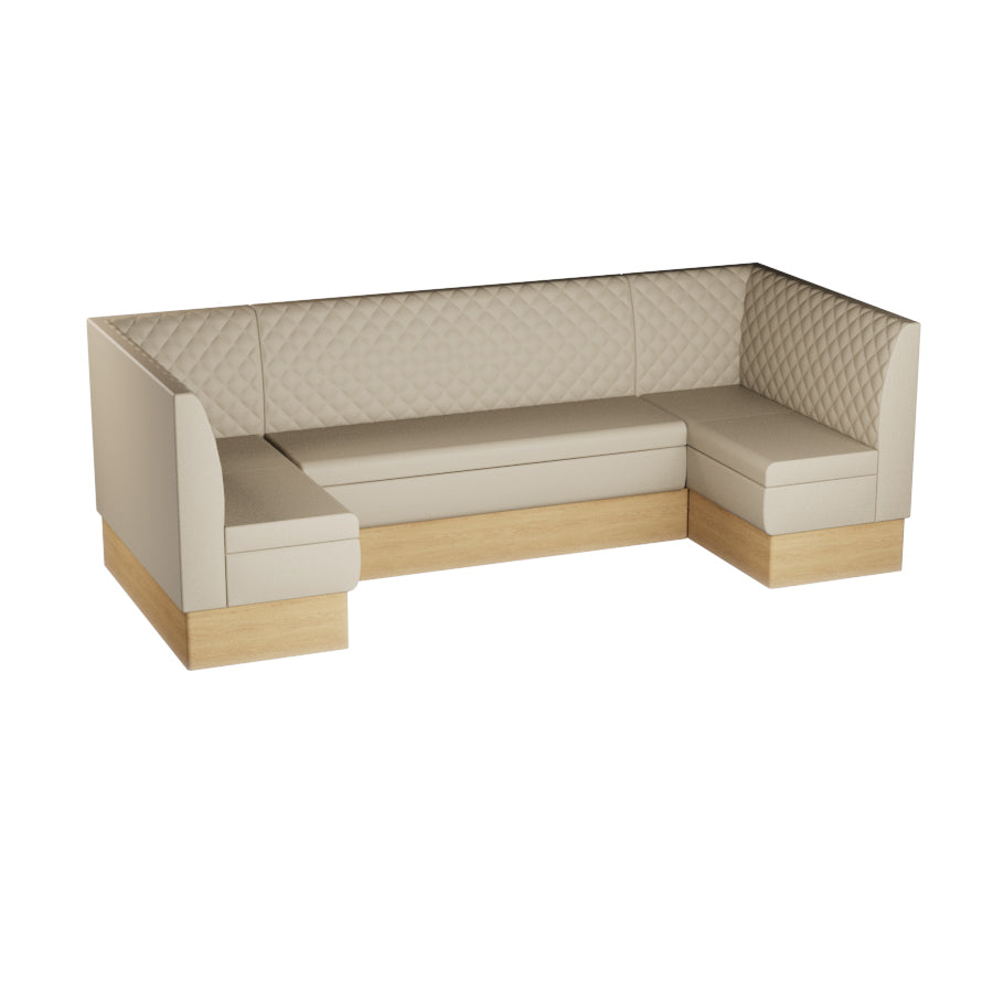 Large U-Shaped Booth Set - Quilted Back