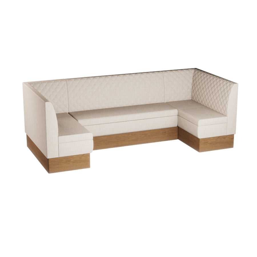Large U-Shaped Booth Set - Quilted Back