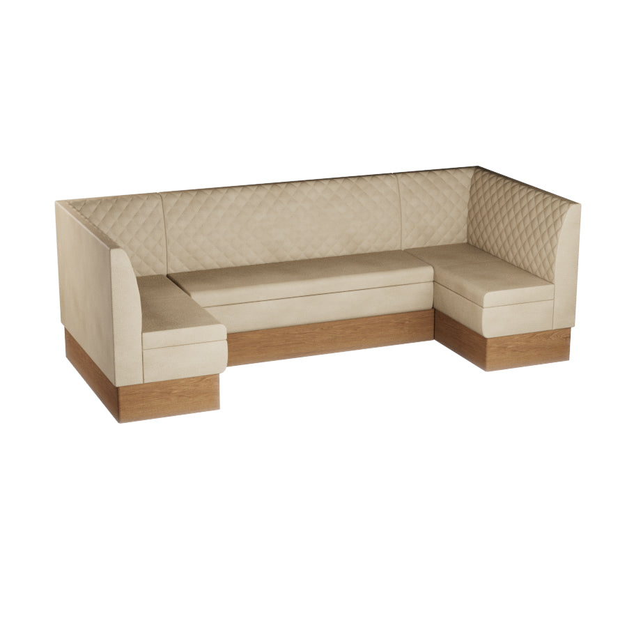 Large U-Shaped Booth Set - Quilted Back