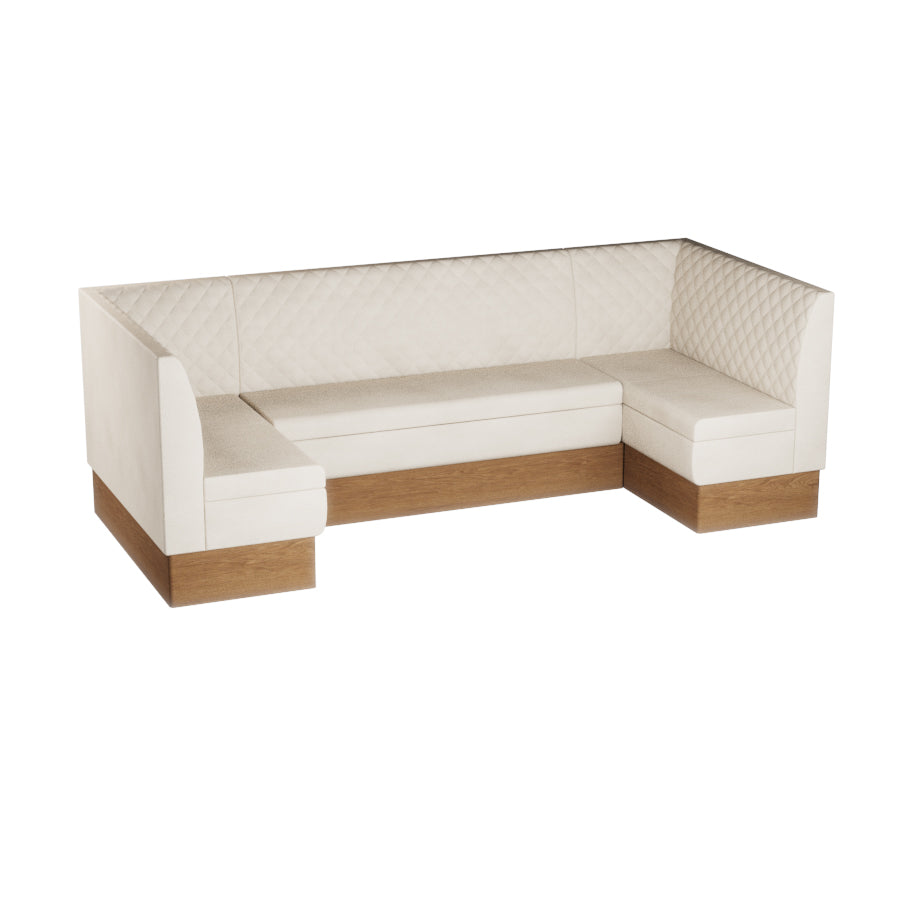 Large U-Shaped Booth Set - Quilted Back