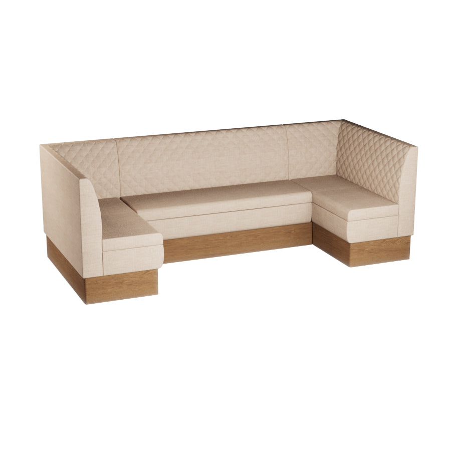 Large U-Shaped Booth Set - Quilted Back
