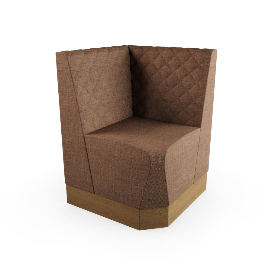Square Corner Booth Unit - Quilted Back
