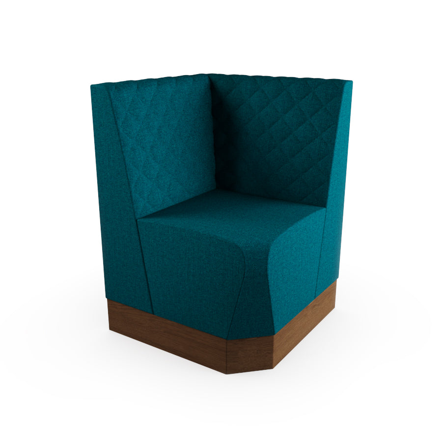 Square Corner Booth Unit - Quilted Back