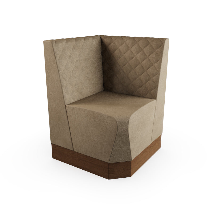 Square Corner Booth Unit - Quilted Back