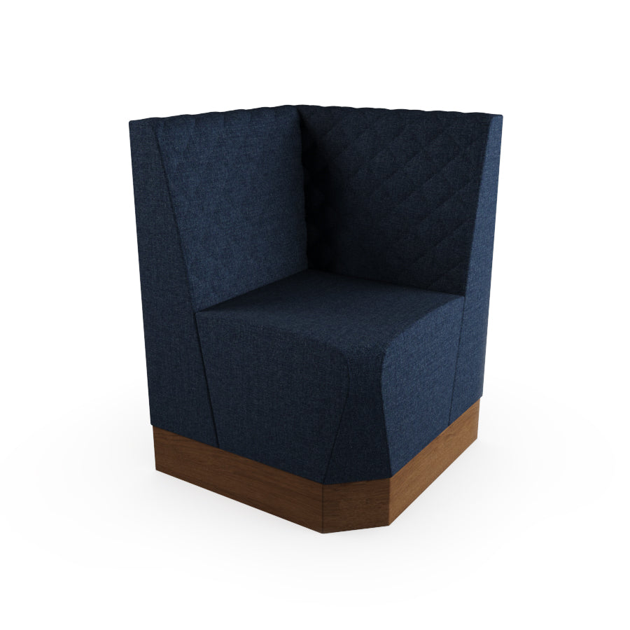 Square Corner Booth Unit - Quilted Back