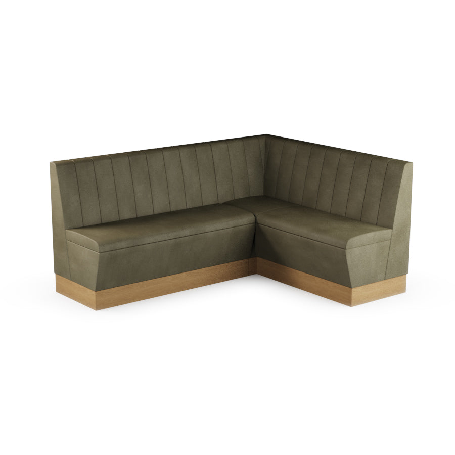 Medium Corner Booth Set (Extended) - Fluted Back