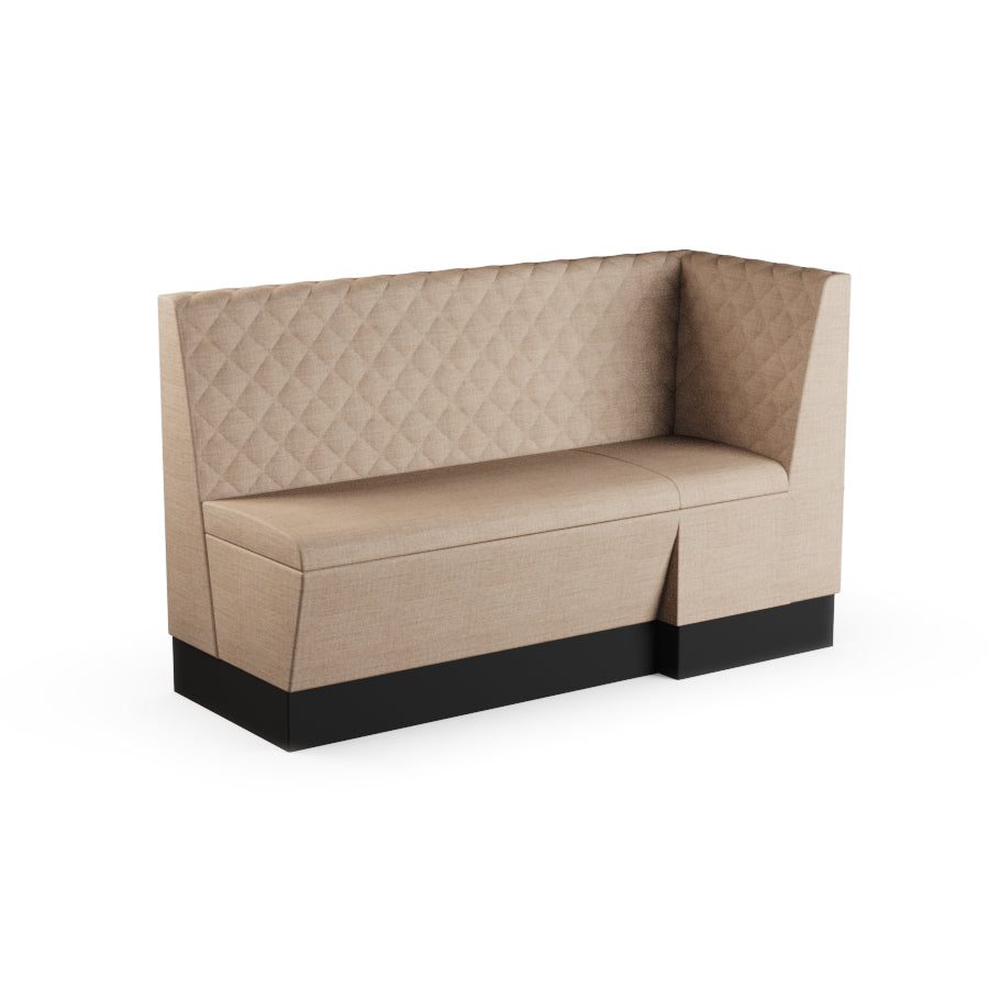 Large Extended Corner Booth Unit - Quilted Back