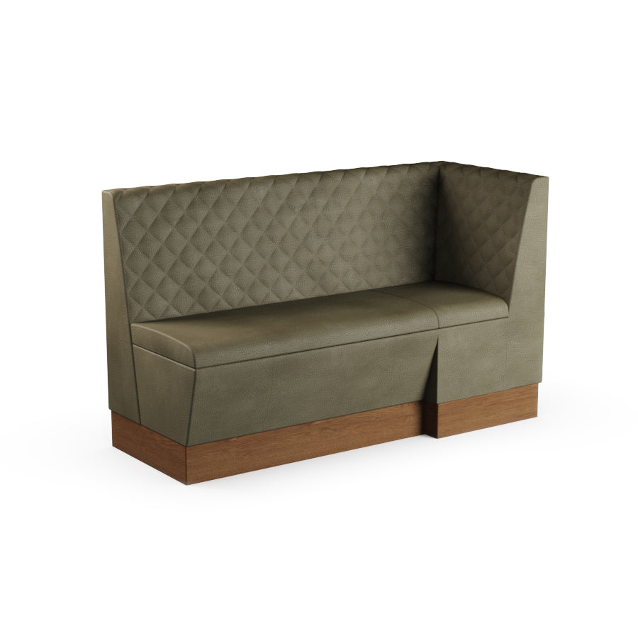 Large Extended Corner Booth Unit - Quilted Back