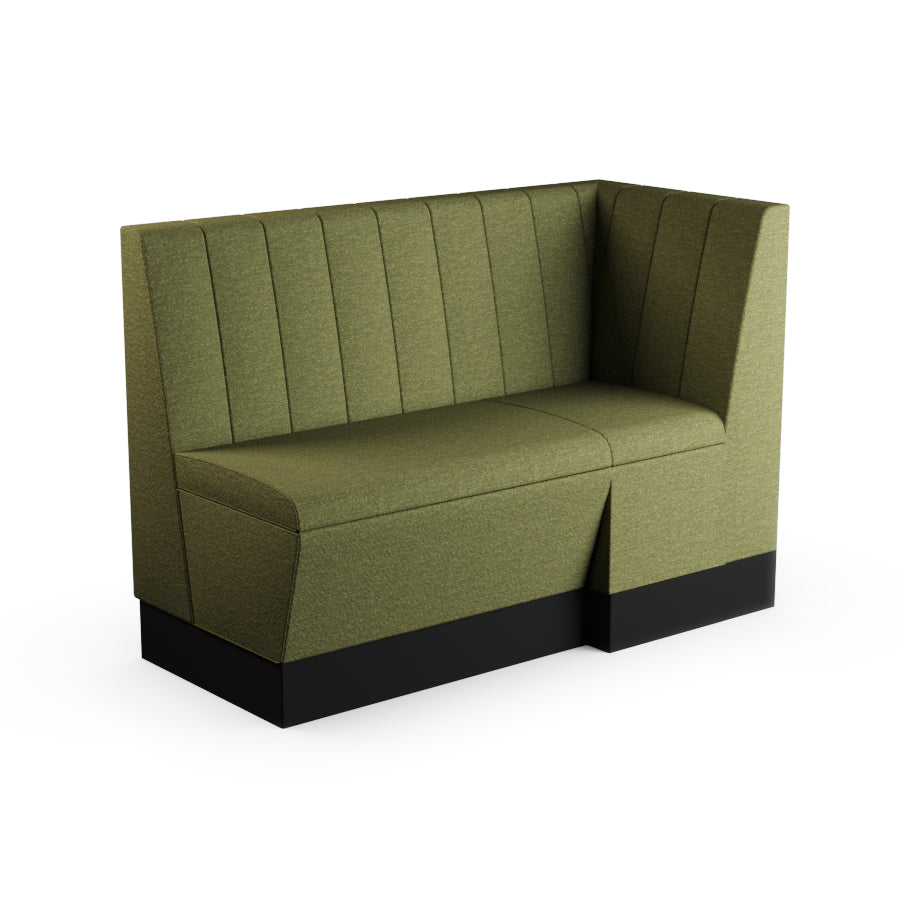 Extended Corner Booth Unit - Fluted Back