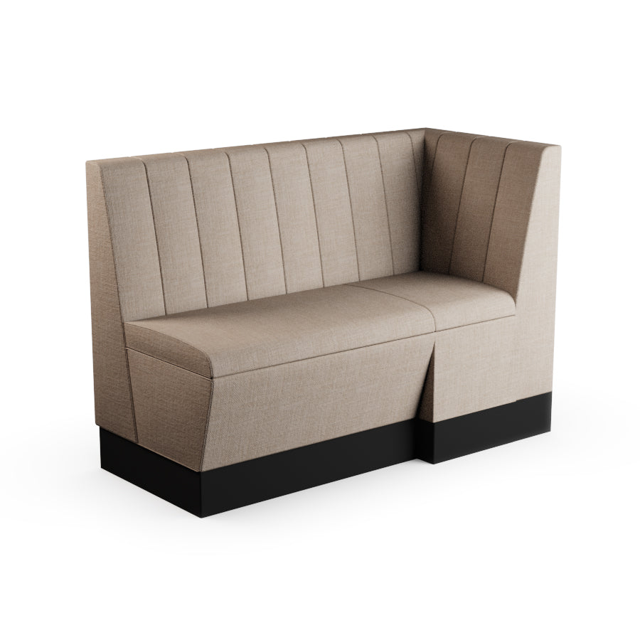 Extended Corner Booth Unit - Fluted Back