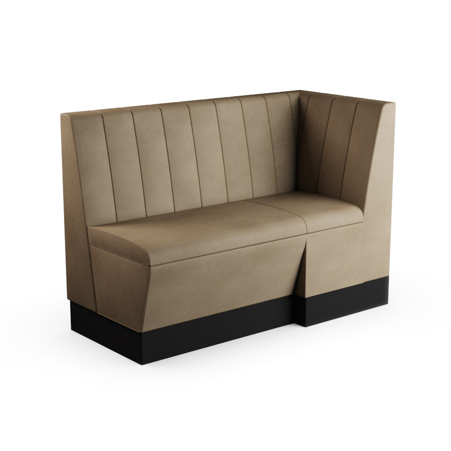 Extended Corner Booth Unit - Fluted Back