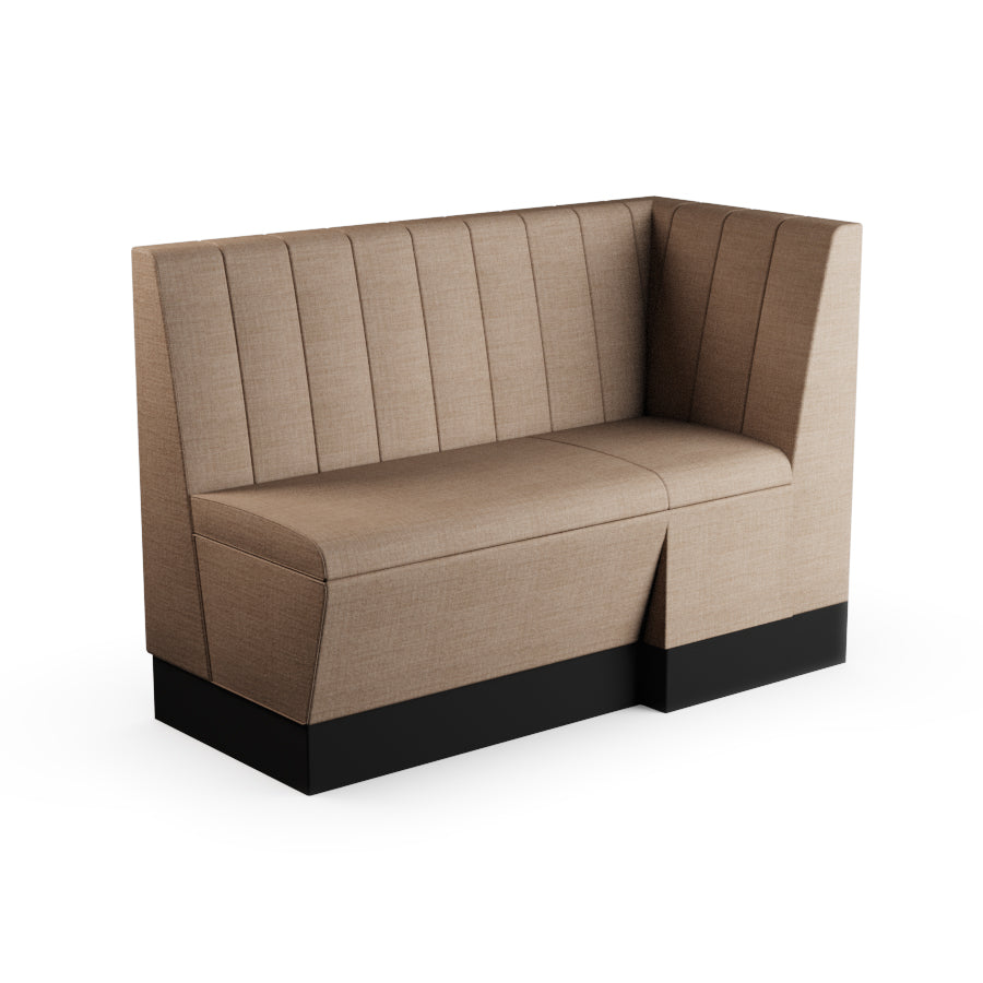 Extended Corner Booth Unit - Fluted Back