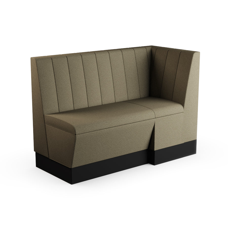 Extended Corner Booth Unit - Fluted Back