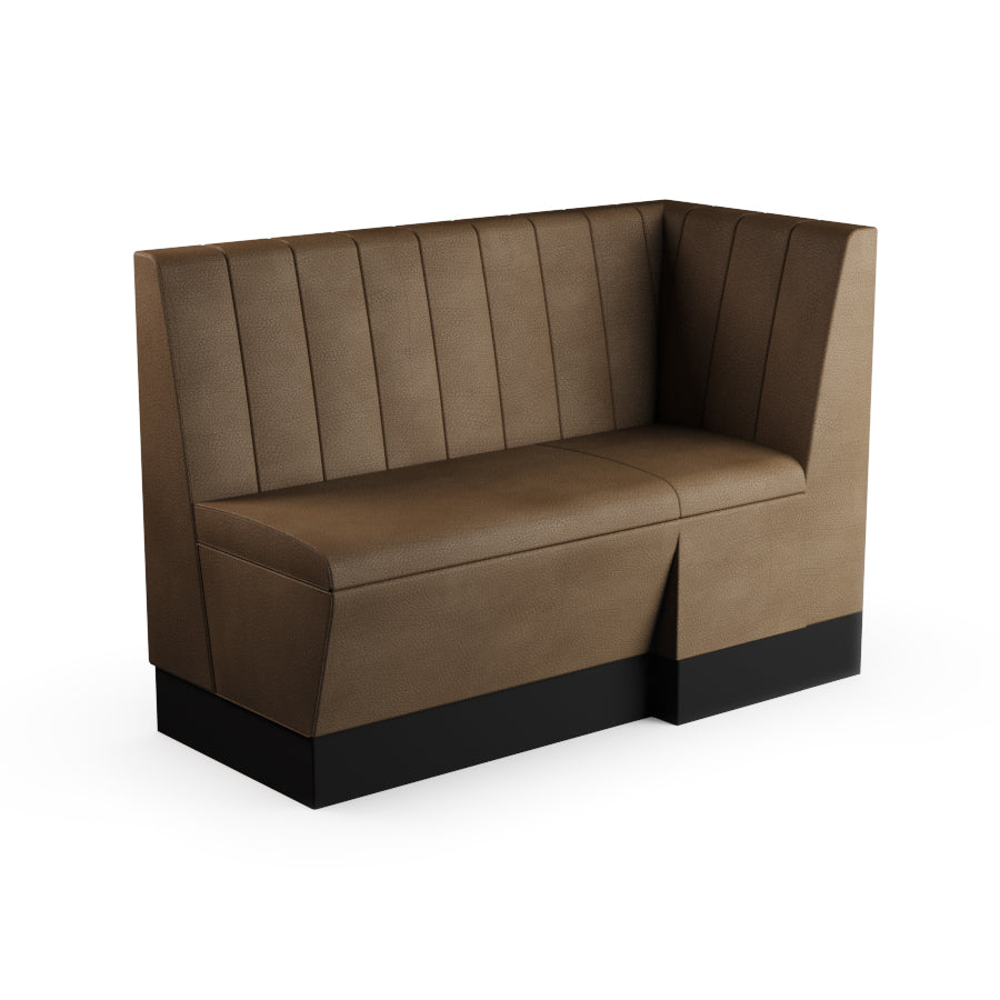 Extended Corner Booth Unit - Fluted Back
