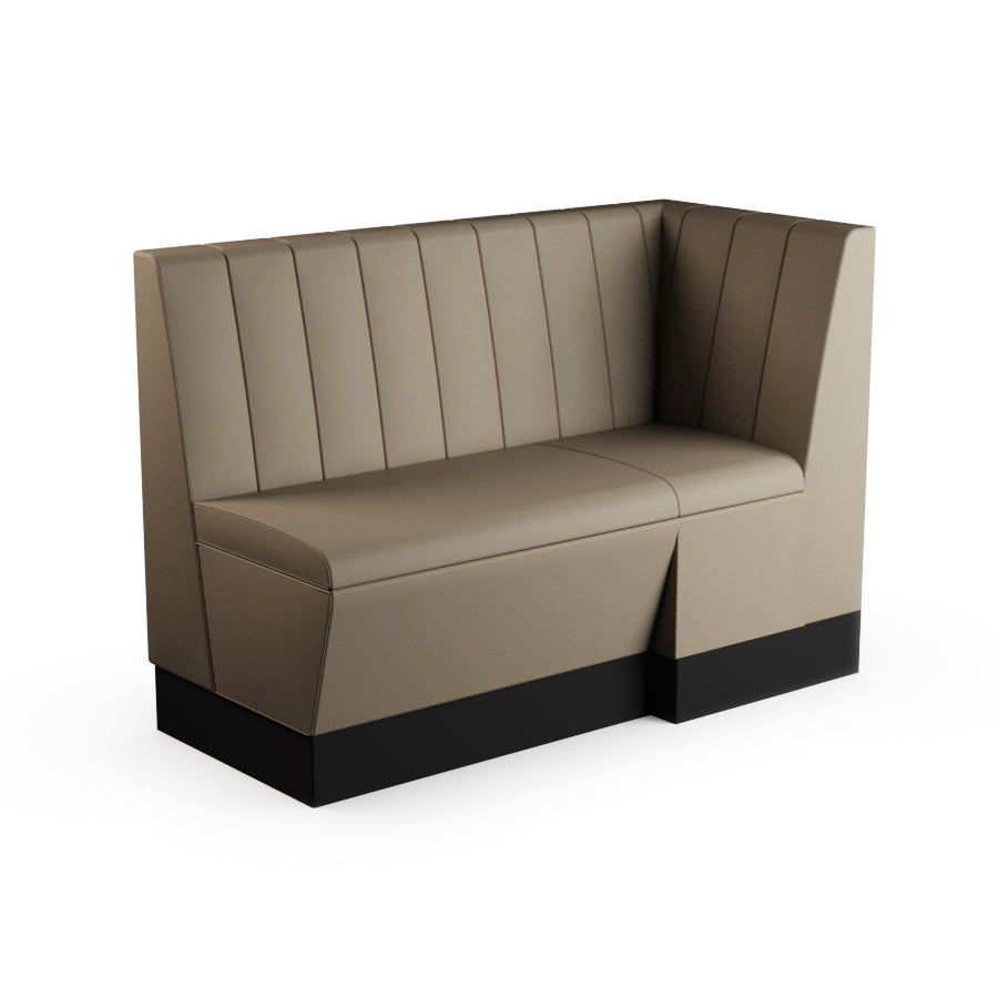 Extended Corner Booth Unit - Fluted Back