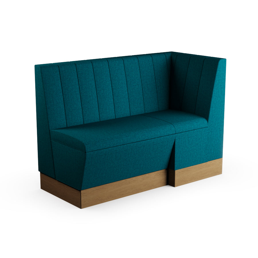 Extended Corner Booth Unit - Fluted Back