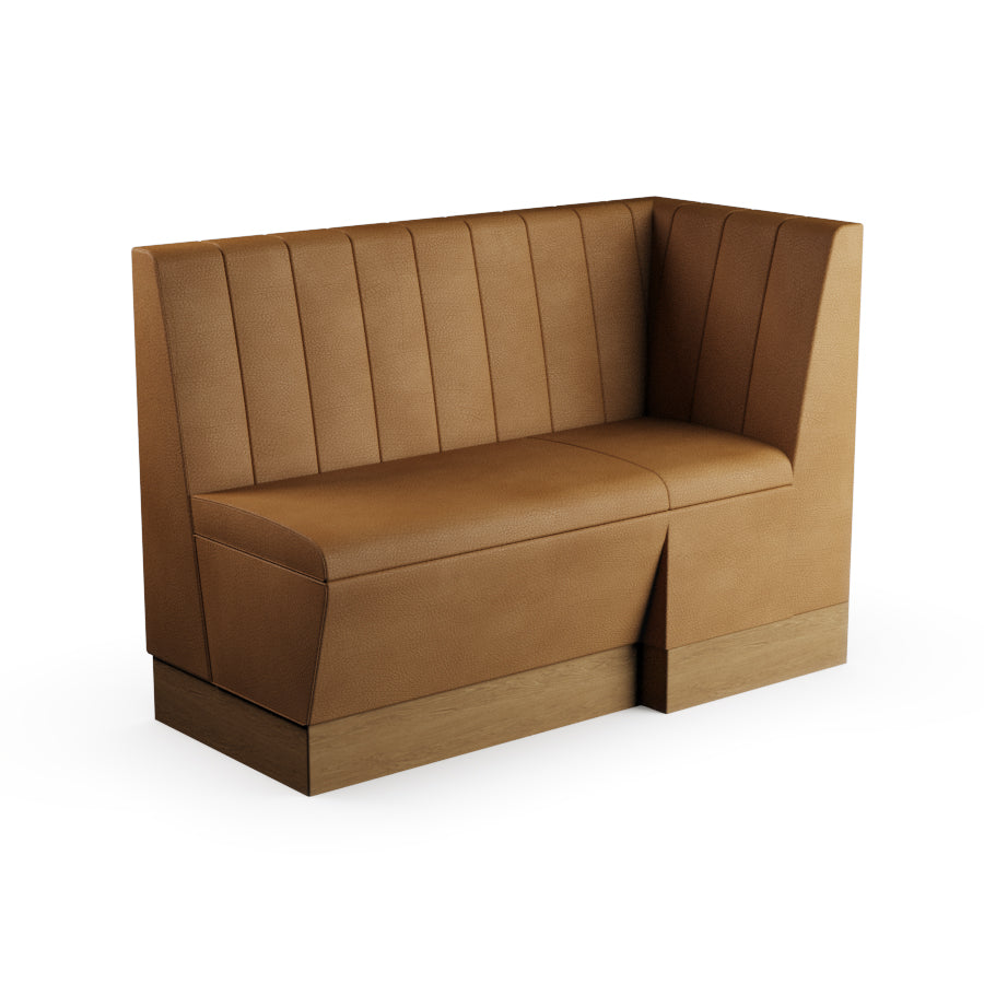 Extended Corner Booth Unit - Fluted Back