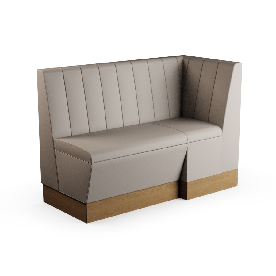 Extended Corner Booth Unit - Fluted Back