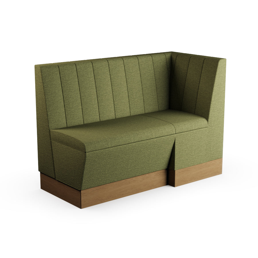 Extended Corner Booth Unit - Fluted Back