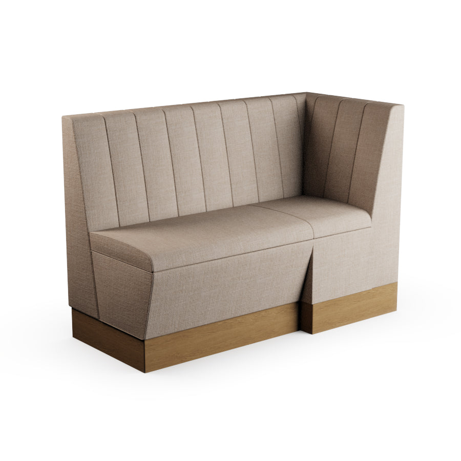 Extended Corner Booth Unit - Fluted Back