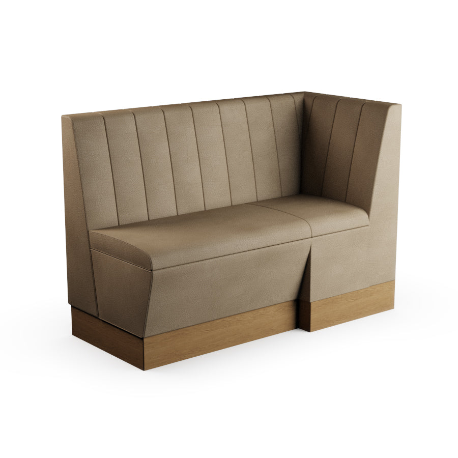 Extended Corner Booth Unit - Fluted Back