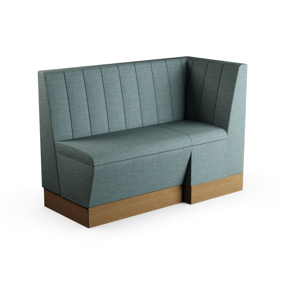 Extended Corner Booth Unit - Fluted Back