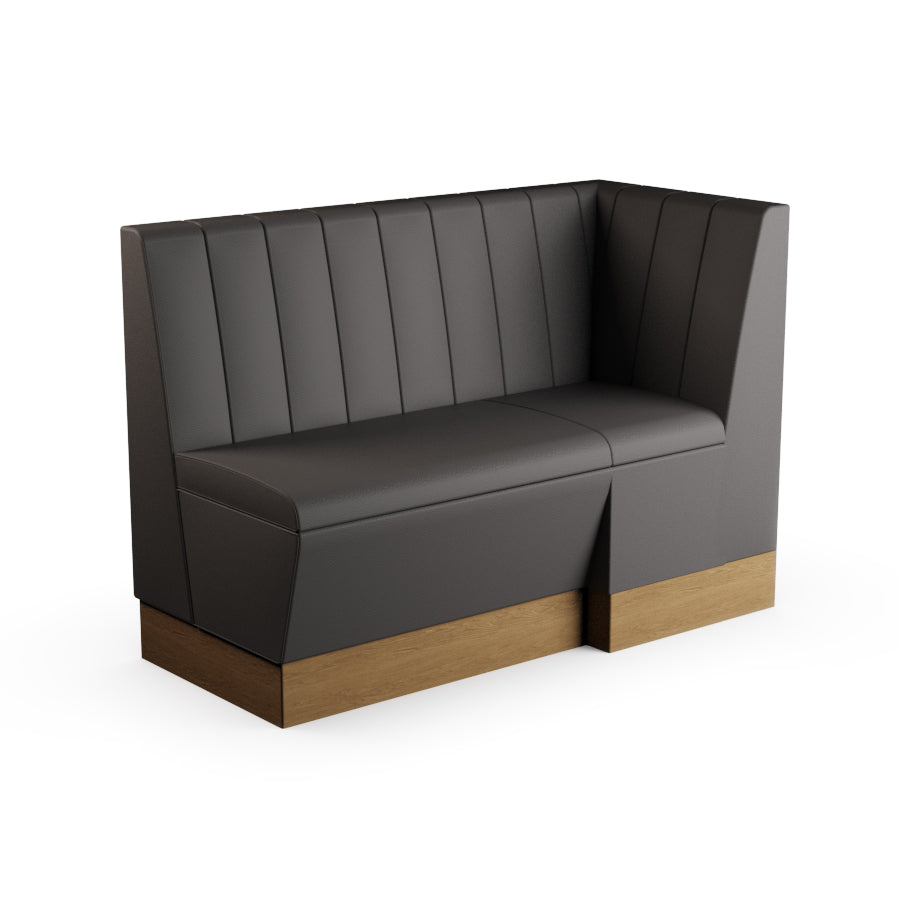 Extended Corner Booth Unit - Fluted Back