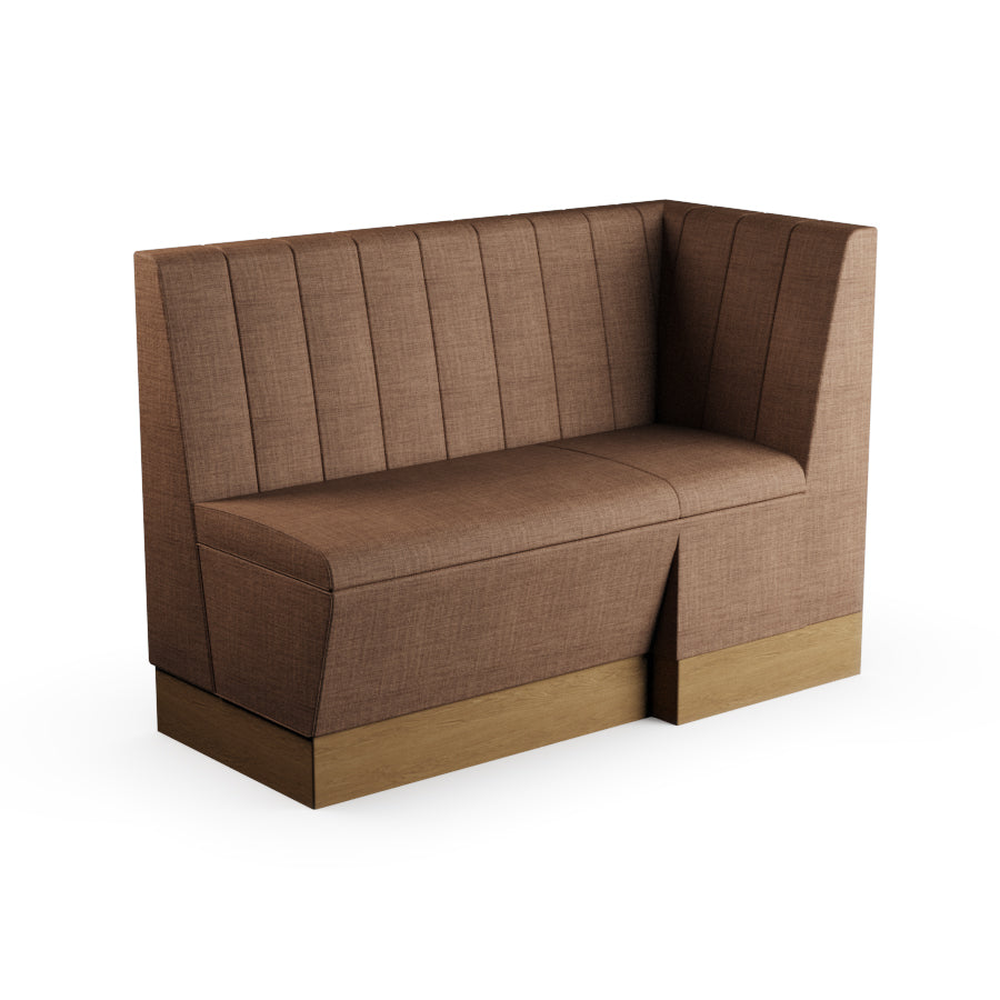Extended Corner Booth Unit - Fluted Back