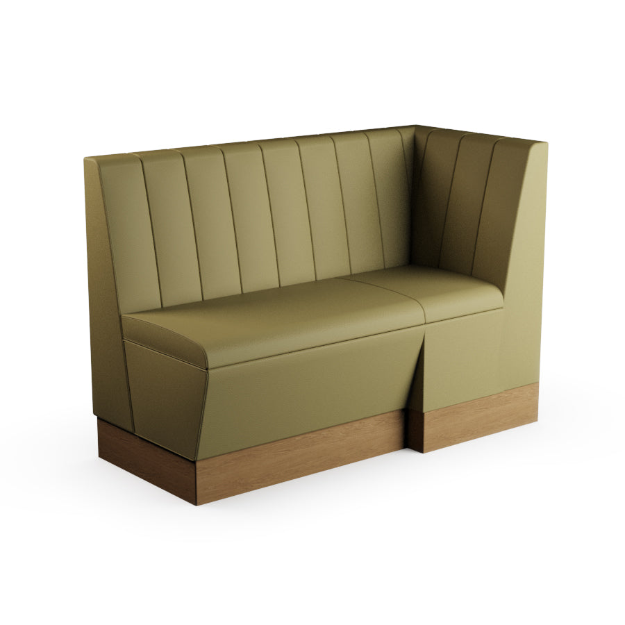 Extended Corner Booth Unit - Fluted Back