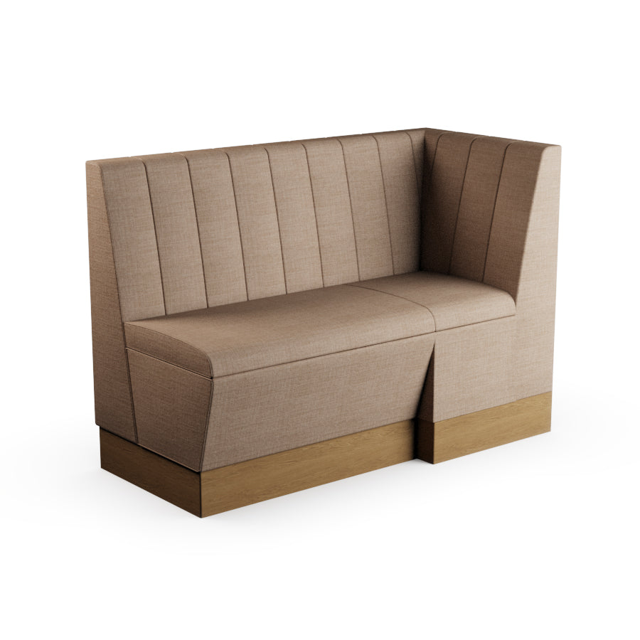 Extended Corner Booth Unit - Fluted Back