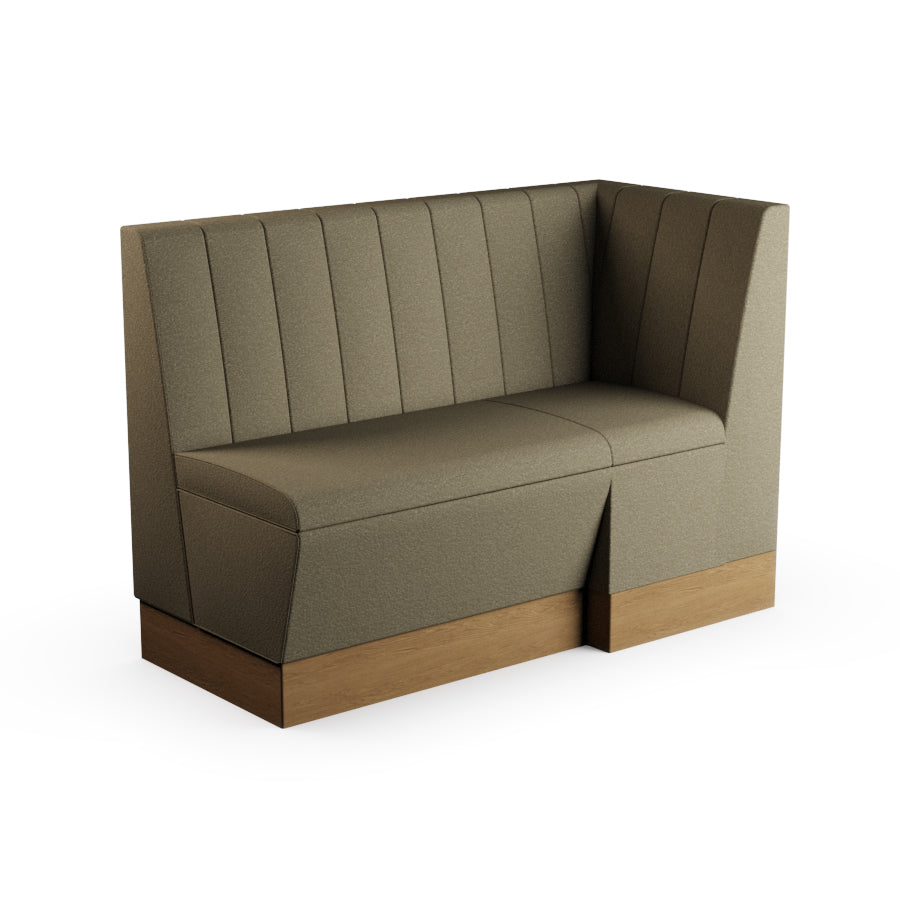 Extended Corner Booth Unit - Fluted Back