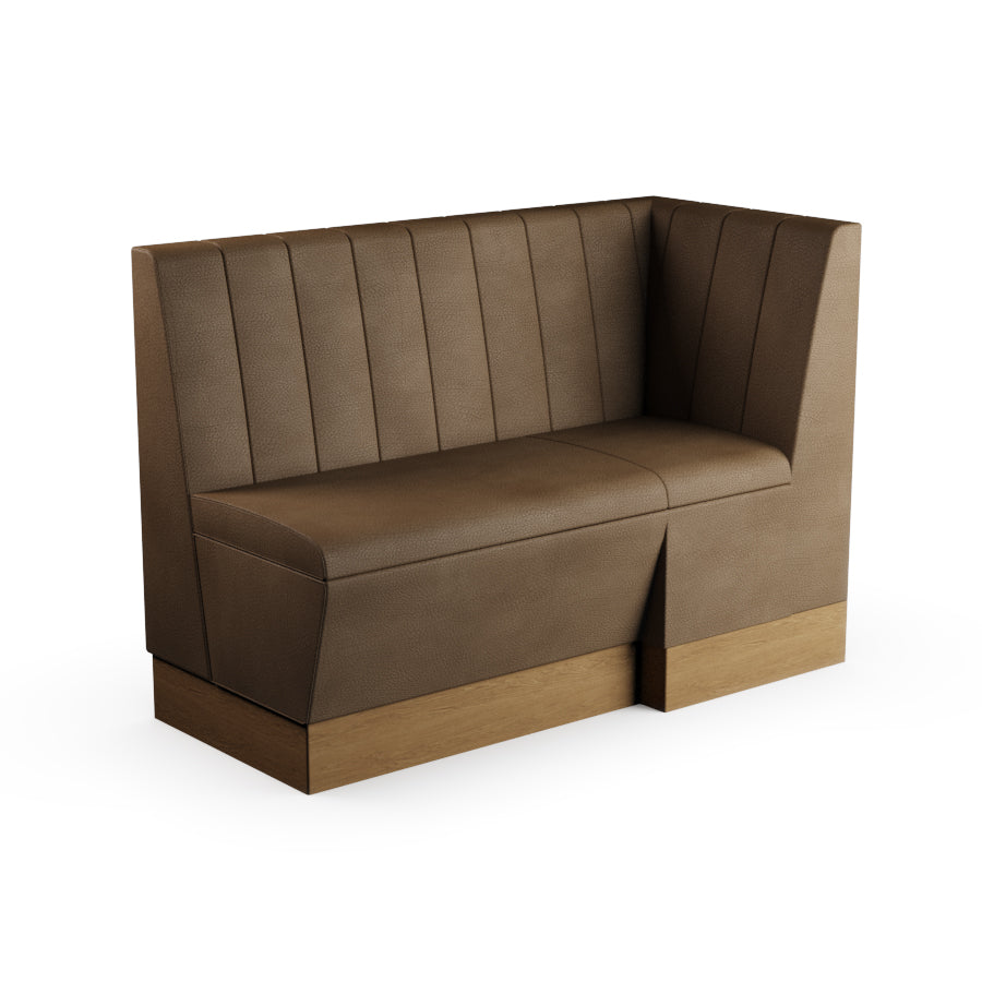 Extended Corner Booth Unit - Fluted Back