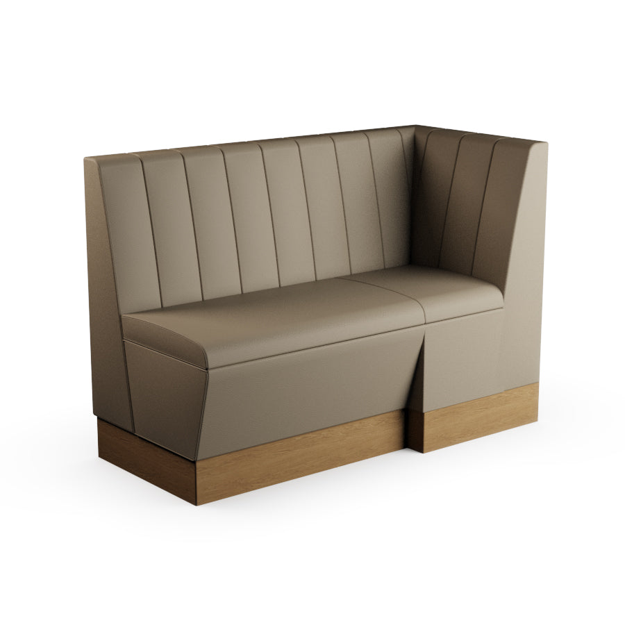 Extended Corner Booth Unit - Fluted Back