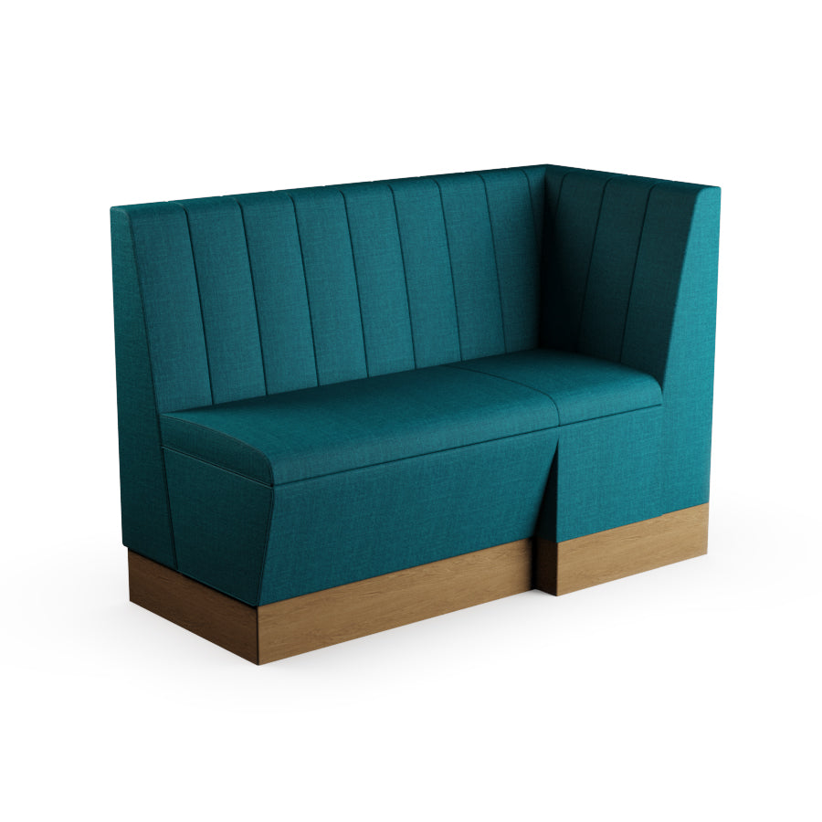 Extended Corner Booth Unit - Fluted Back