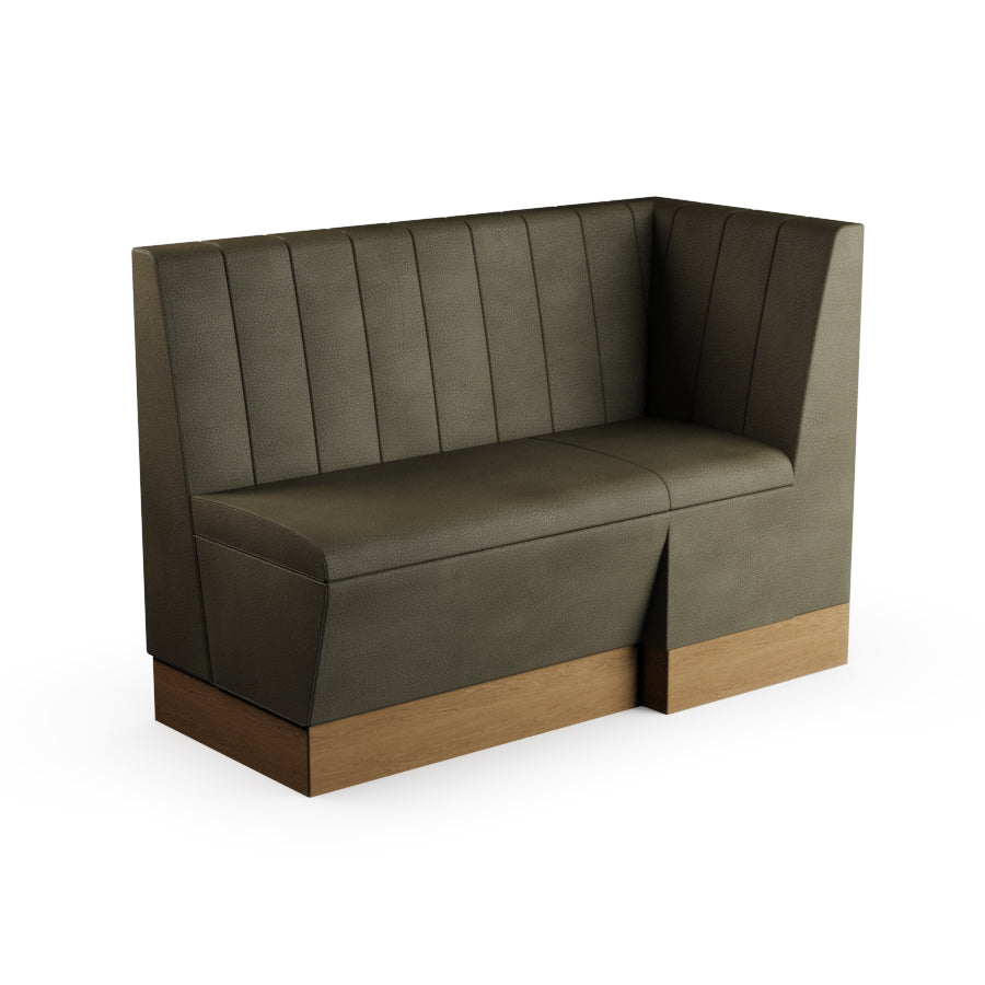 Extended Corner Booth Unit - Fluted Back