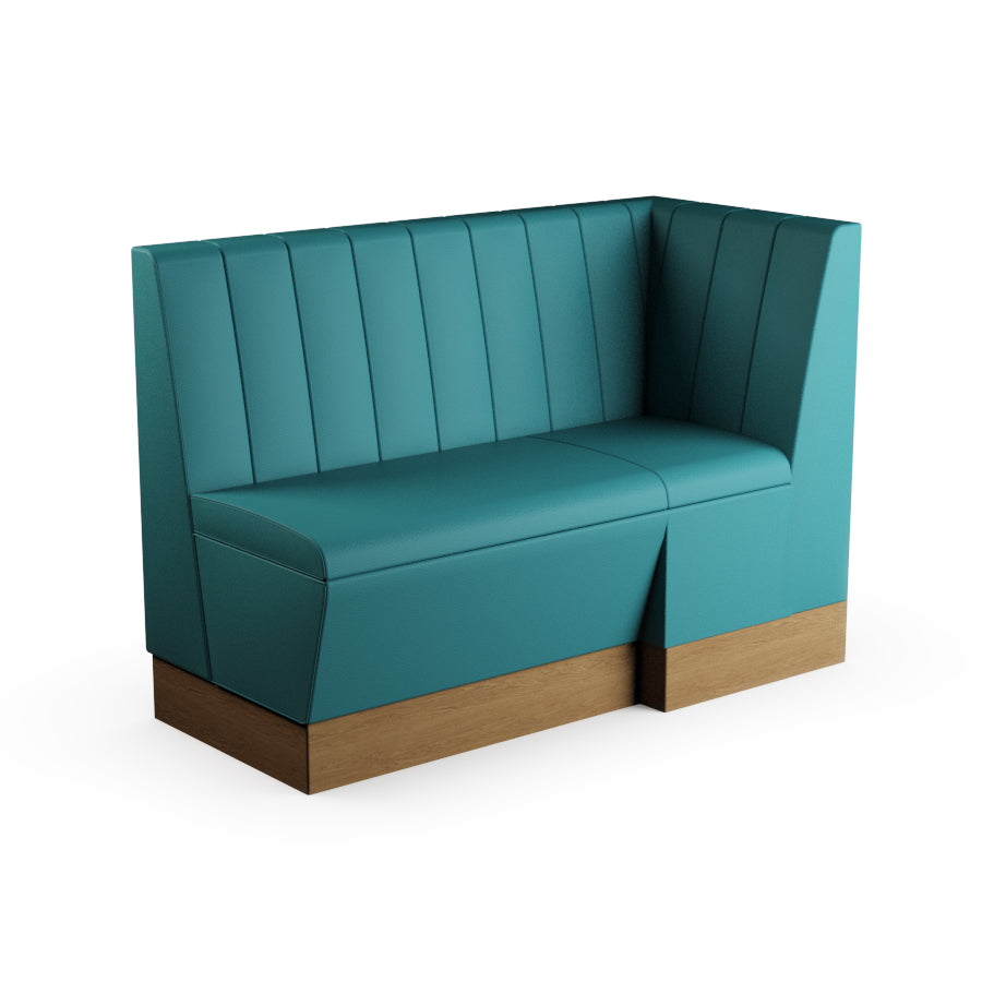 Extended Corner Booth Unit - Fluted Back