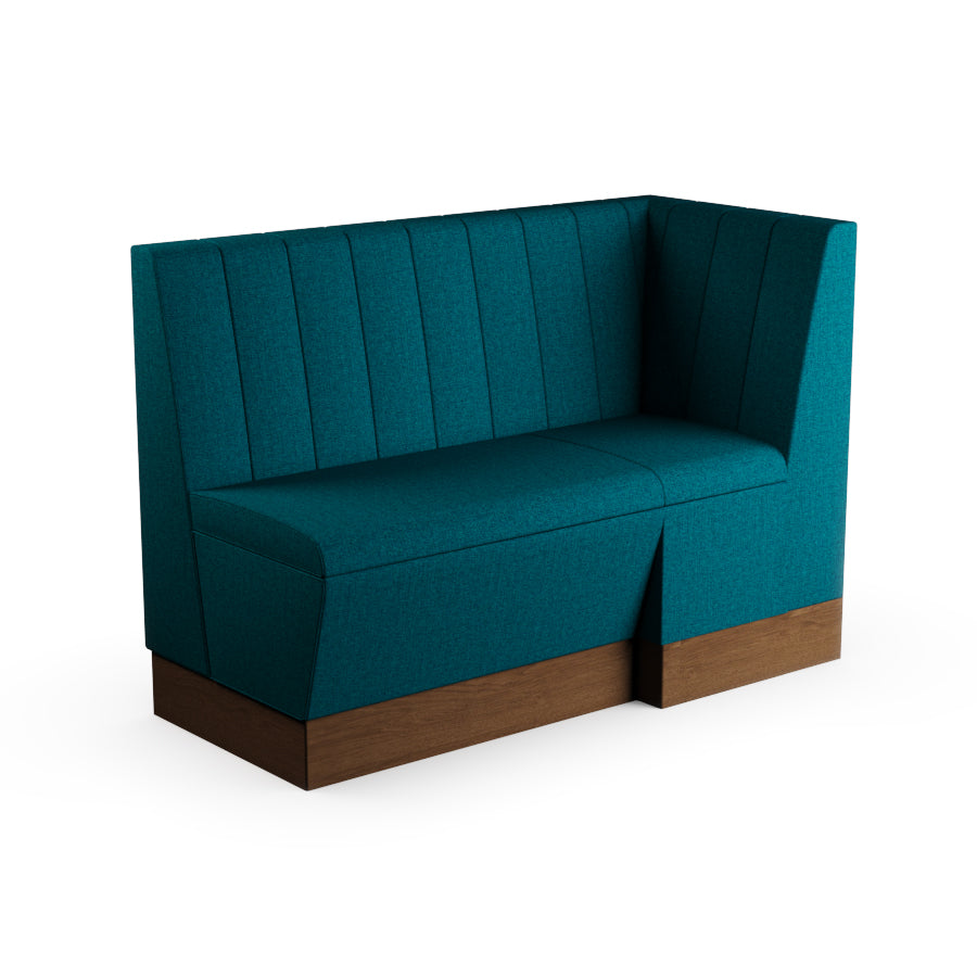Extended Corner Booth Unit - Fluted Back